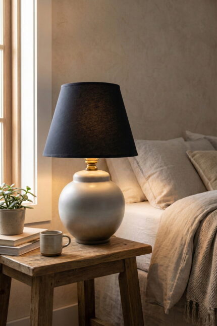 Seramik Harry Siyah Şapkalı Abajur