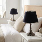 Emerfo Çift Platin-Gümüş Kenar Takım Abajur