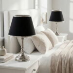 Emerfo Çift Gümüş-Gümüş Kenar Takım Abajur