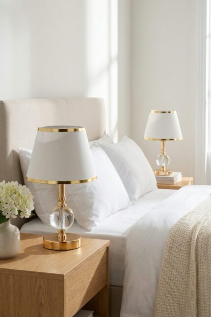 Elementer Gold-Gold Kenar Çift Abajur