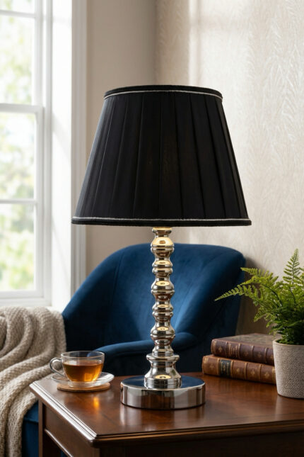 Köln Gümüş-Siyah Abajur