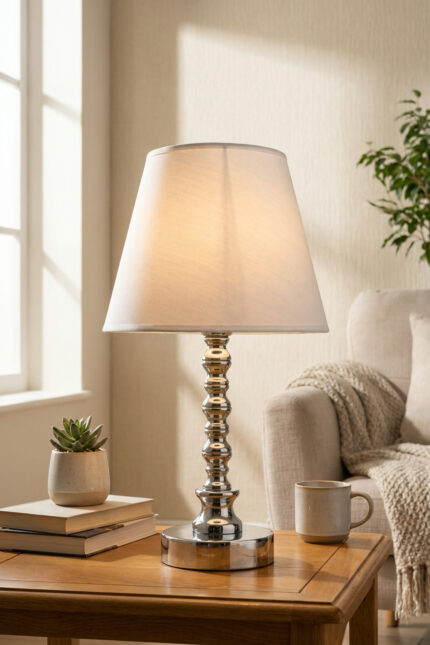 Köln Gümüş-Beyaz Abajur