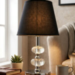 Elementer Gümüş-Siyah Abajur