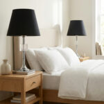 Kreatos Gümüş-Siyah Çift Abajur