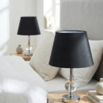 Plüton Gümüş-Siyah Çift Abajur