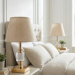 Julina Tek Küp Gold-Krem Çift Abajur