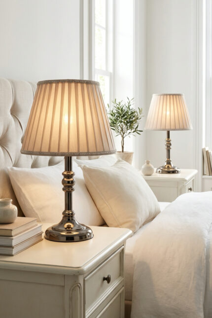 Sevilla Platin-Gri Çift Abajur