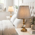 Narin Bronz-Klasik Krem Çift Abajur