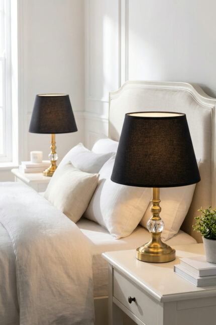 Narin Bronz-Siyah Çift Abajur