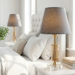 Friday Çift Gold Gri Şapkalı Abajur