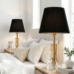 Friday Çift Gold Siyah Şapkalı Abajur