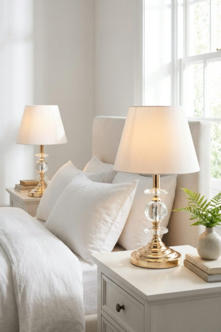 Ufo Gold Beyaz Çift Abajur