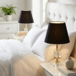 Akife Çift Gold-Siyah Kristal Abajur