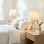 Akife Çift Gold-Beyaz Kristal Abajur