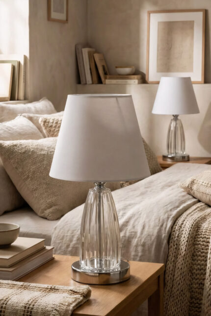 Kuba Gümüş - Beyaz Abajur 2 Adet