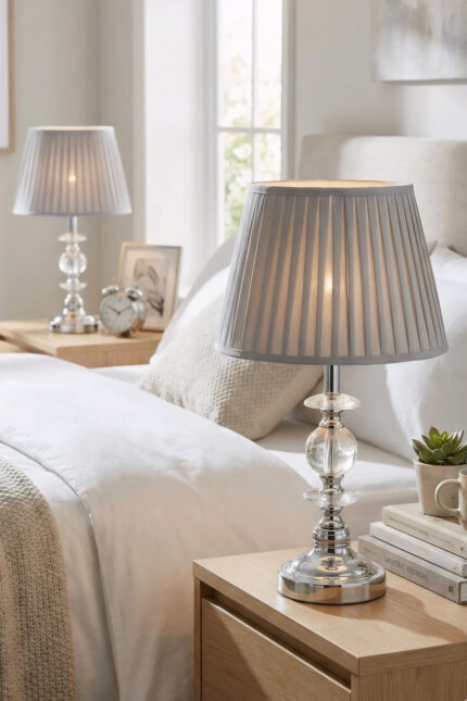 Ufo Gümüş-Gri Çift Abajur