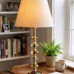 Gökkuşağı Kristal Krem Abajur