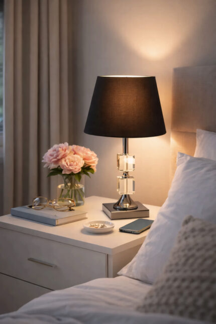 Julina Platin-Siyah Abajur