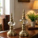 Jasmin Eskitme-Koyu Krem Abajur