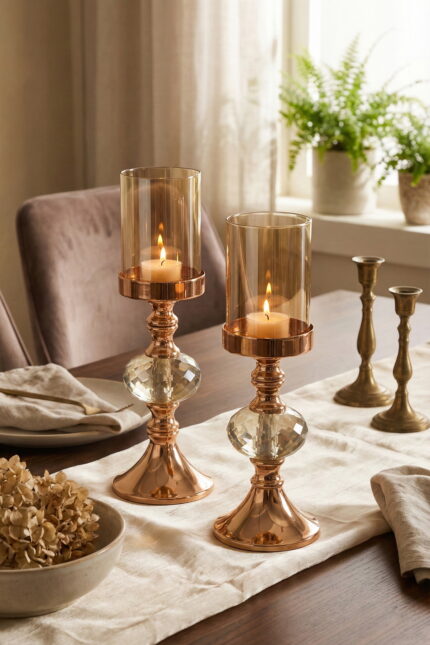 She İkili Rose Gold Mumluk