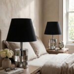 Johnny Gümüş-Siyah Çift Abajur