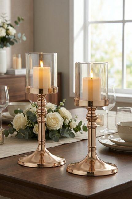 Meliha Gold Çift Mumluk