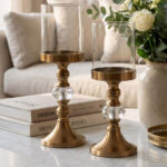 Miri Bronz Ikili Kristal-Metal Mumluk