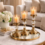 Lorena Bronz Üçlü Mumluk