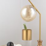 Kalu Bronz Top Camlı Masa Lambası