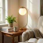 Jakarda Modern Bronz Masa Lambası