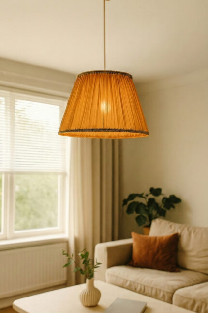 Tekli Hardal Kumaş Avize