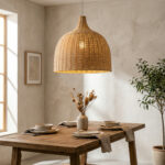 Rattan Bambu Büyük Avize