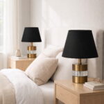 Johnny Bronz-Siyah Çift Abajur