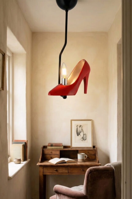 Tekli Kırmızı Sarkıt Ayakkabı Avize