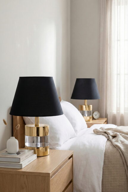 Johnny Sarı-Siyah Çift Abajur