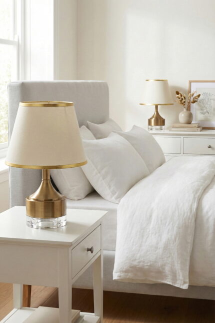 Parma Bronz-Gold Kenar Çift Abajur