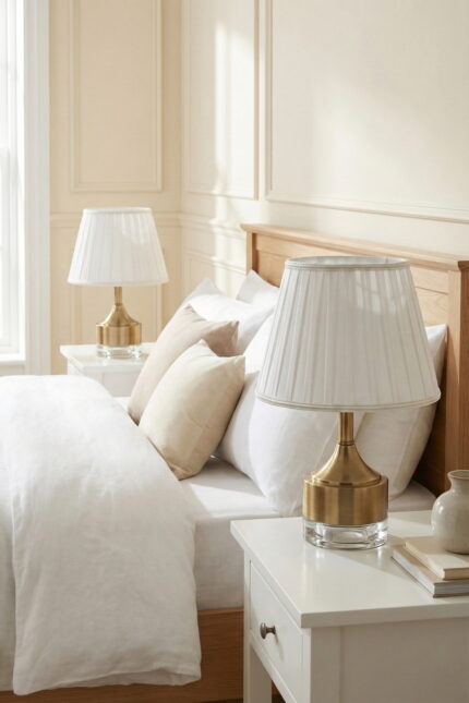 Parma Bronz-Beyaz Çift Abajur