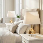 Parma Sarı-Kırık Beyaz Çift Abajur