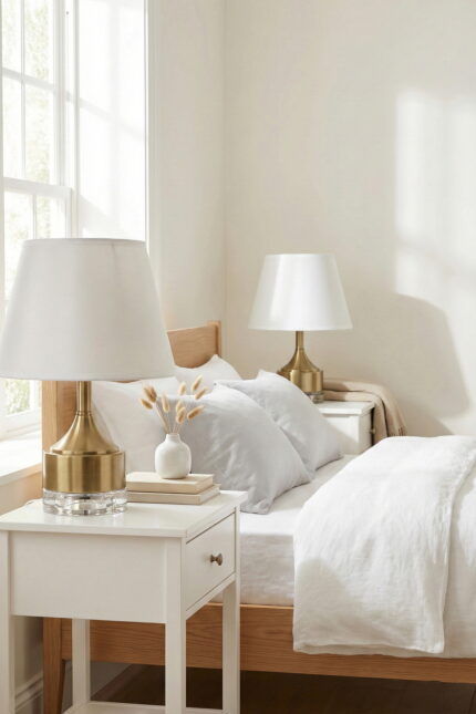 Parma Bronz-Kırık Beyaz Çift Abajur