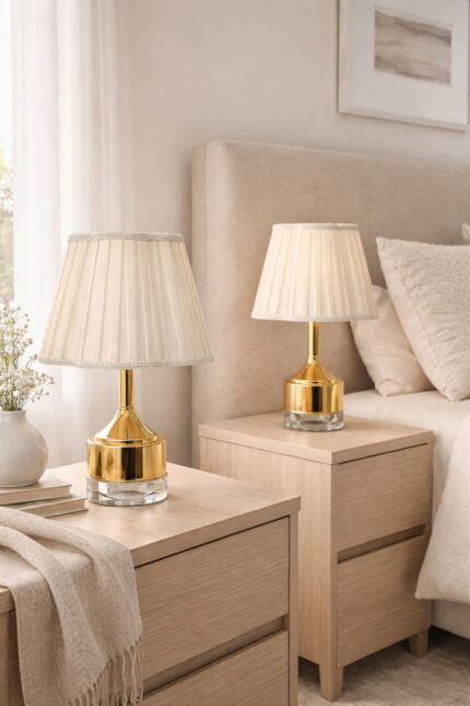 Parma Çift Sarı-Krem Papatya Şapkalı Abajur