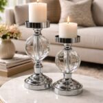 Mani İkili Gümüş Mumluk